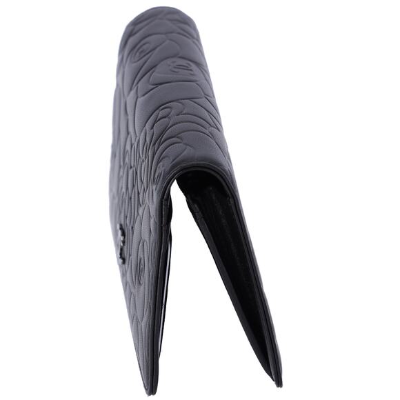 CHANEL Camellia Long Bifold Wallet A36544 Black Lambskin Leather - Picture 2 of 7